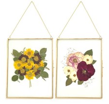 Double Glass Frame for Pressed Flowers, Leaf and Artwork - Set of 2 Hanging P...