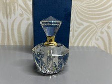 Faceted Ladies Lead Crystal Rainbow Perfume Bottle With Screw Dauber 4.5” x 3”