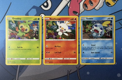 Pokemon Black Star Holo Promos Grookey Sobble Scorbunny SWSH070 SWSH071 SWSH073