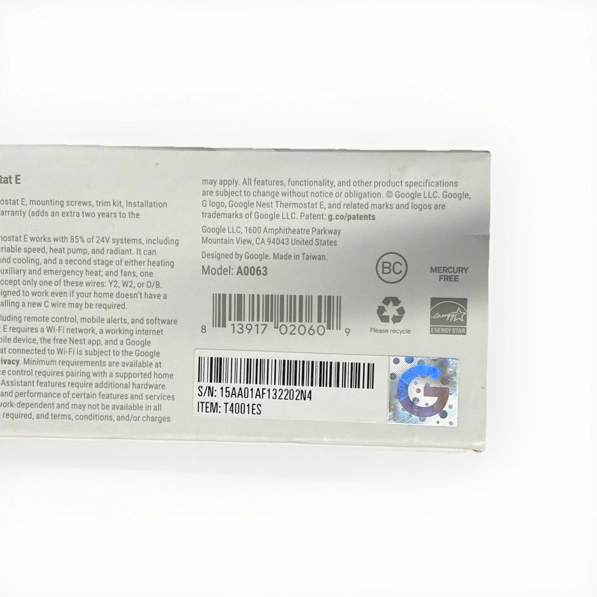 Nest Thermostat Programmable Thermostat - White (missing Parts) photo 4