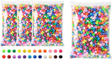 Pony Multi-Color Beads - 4800Pcs, 6X9Mm, 24 Assorted Colors for DIY Bracelets, N