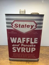 Vintage One Gallon STALEY Waffle and Pancake Syrup Metal Can EMPTY Advertising
