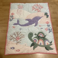 Lambs Ivy Sea Dreams Crib Quilt Bedding Comforter Ocean Baby Girl Pastel Cute