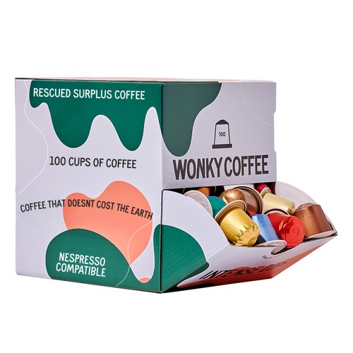 Wonky Coffee Intense Dip - 100 Pods Compatible with Nespresso Coffee Machines 