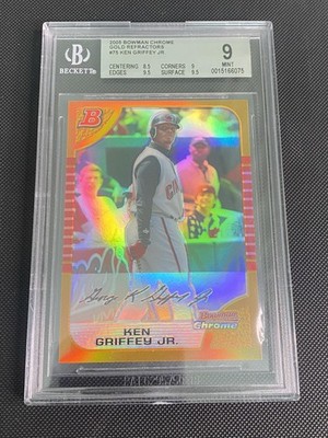 2005 Bowman Chrome #75 Ken Griffey Jr. Gold Refractor #/50 BGS 9