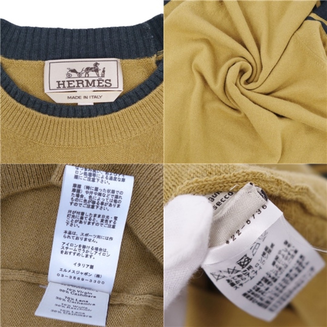 Hermes Men's Knit 22AW Sweater Long Sleeve Wool Cashmere Tops S Used MOLO-0 thumbnail 5