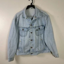 Vintage Lee light wash denim streetwear Team Connecticut jean jacket mens XL