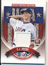 C.J. BROWN 2015 ELITE EXTRA EDITION #17 USA BASEBALL JERSEY PATCH MINT