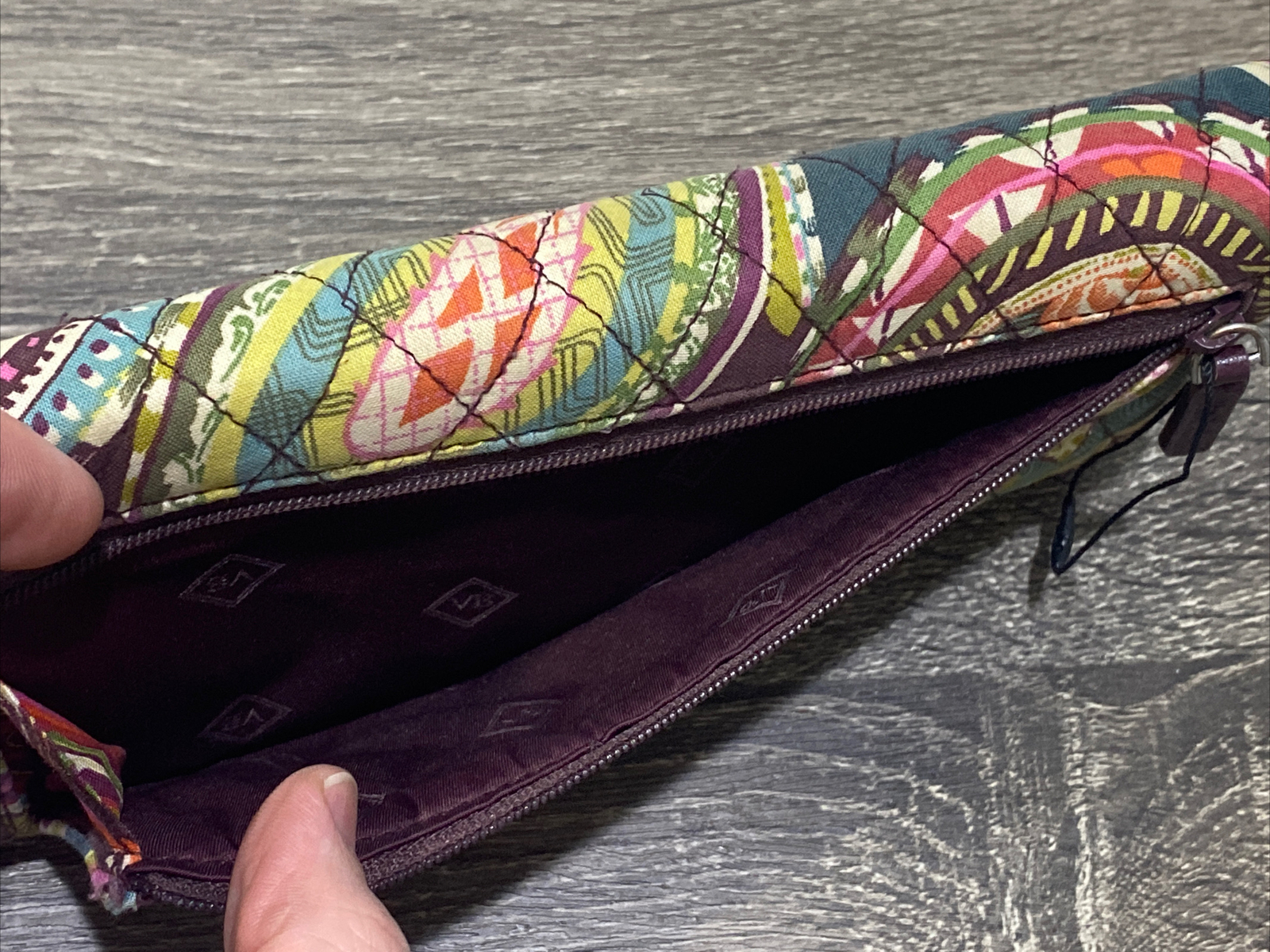 Vera Bradley RFID Trifold Wallet Heirloom Paisley Lar… Gem