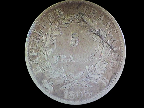 Moneda de plata mundial tamaño corona 5 francos Napoleón 1808 B rara Foto 4 de 4