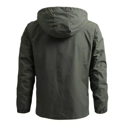 Giacca a vento uomo cappuccio giacca antipioggia outdoor giacca a vento ciclismo di transizione - Foto 9 di 30