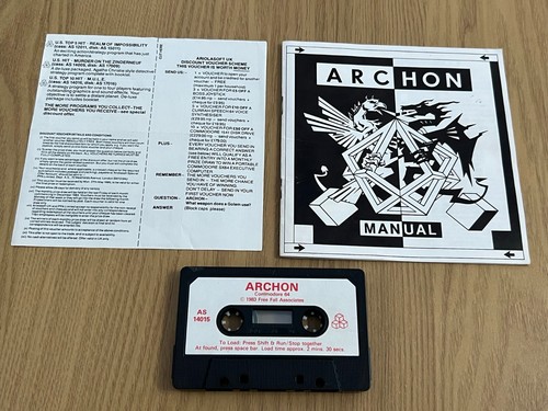 Ariolasoft Archon Commodore 64 Cassette - Boxed & Working -😎Premium Listing😎 - Afbeelding 12 van 24
