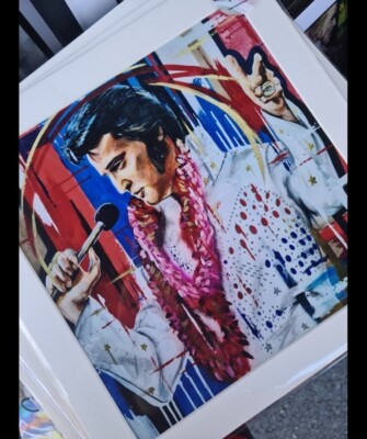 Elvis Presley ALOHA HAWAII Portrait Square Picture Print Wall Art