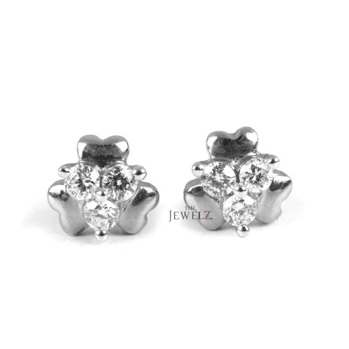 14K Gold 0.12 CT VS/F-G Diamond Valentine Special Heart Design Studs Earrings - Picture 4 of 5