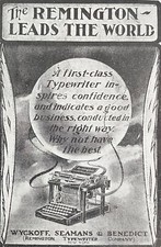 REMINGTON LEADS THE WORLD Typewriter Office Writing Machine Antique1902 Print Ad thumbnail