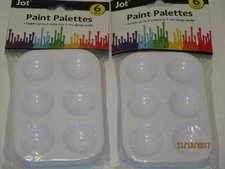 Small Paint Palettes 6 Per Package - Holds 6 Colors Arts/Crafts Artist Children
