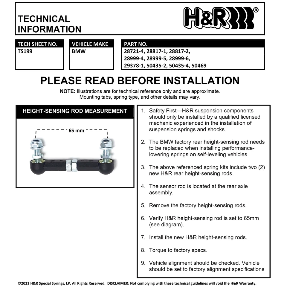 Kit de molas esportivas rebaixadoras H&R 50435-2 para 07-13 BMW X5 E70 X5 M / 07-14 X6 X70 - Imagem 3 de 4