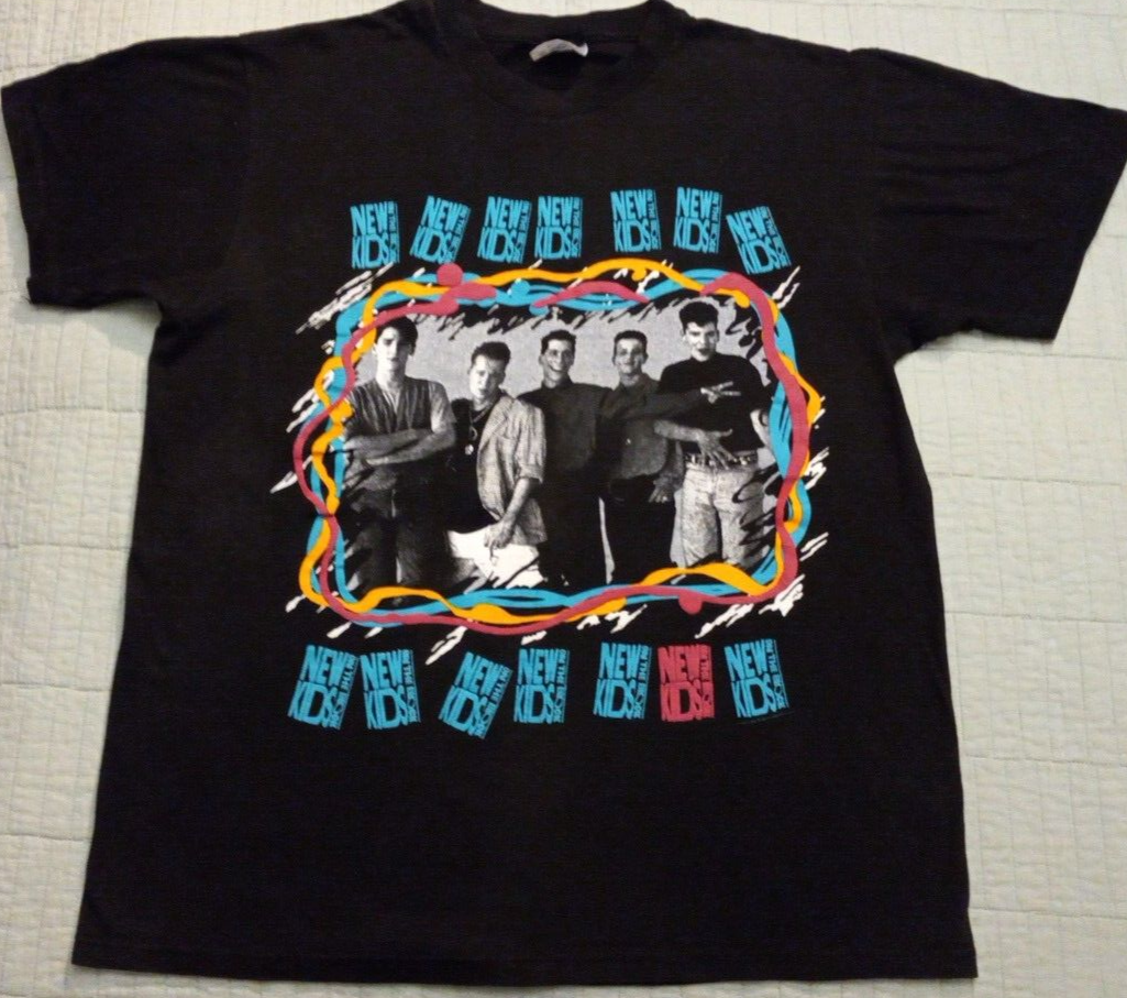 Hanes - new kids on the brock  Tシャツ　M Hanes◇80s/NEW KIDS ON THE BLOCK/Tシャツ/M/コットン/WHT