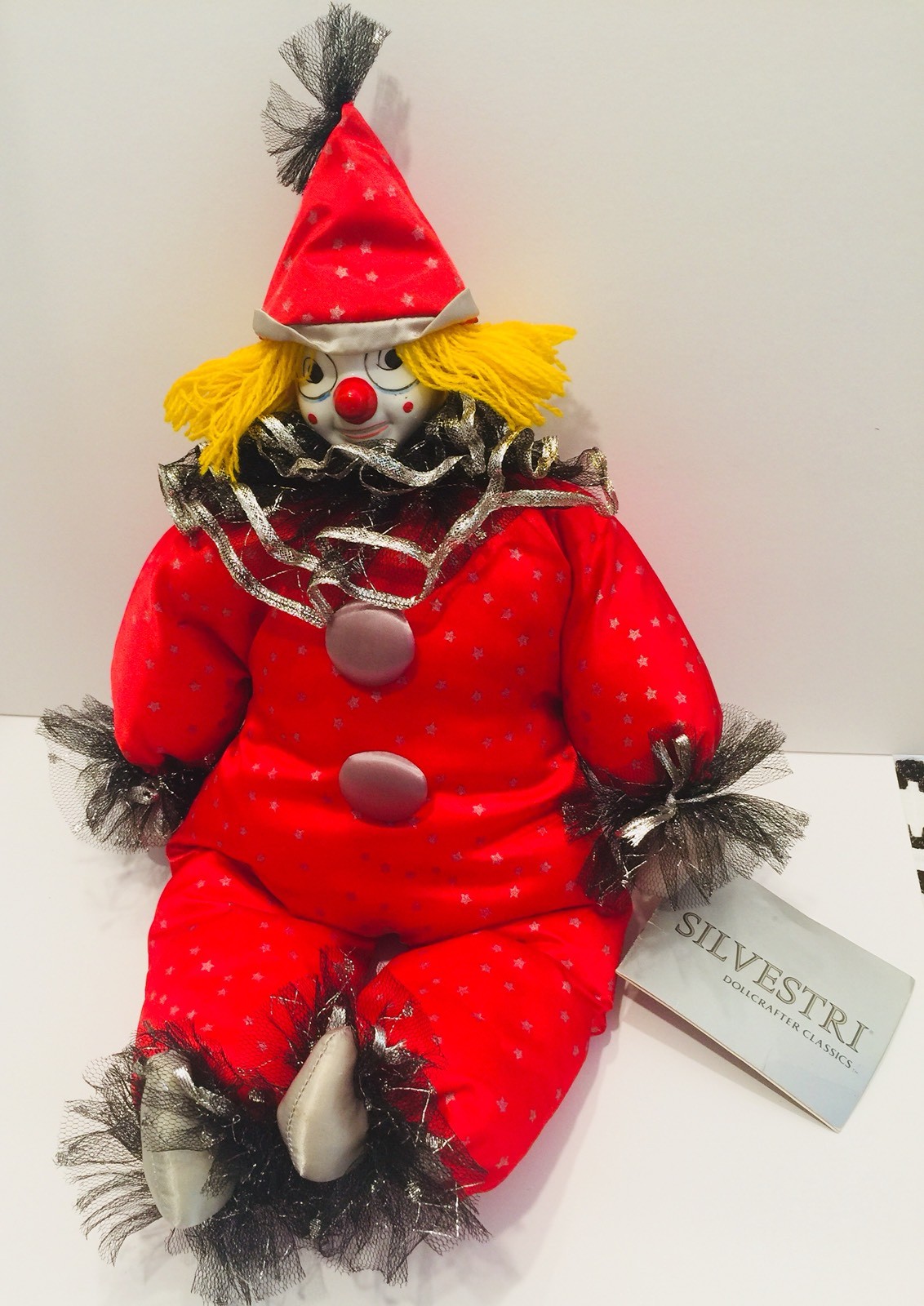 Vintage Musical Clown Doll Plays Twinkle Twinkle Little Star Silvestri