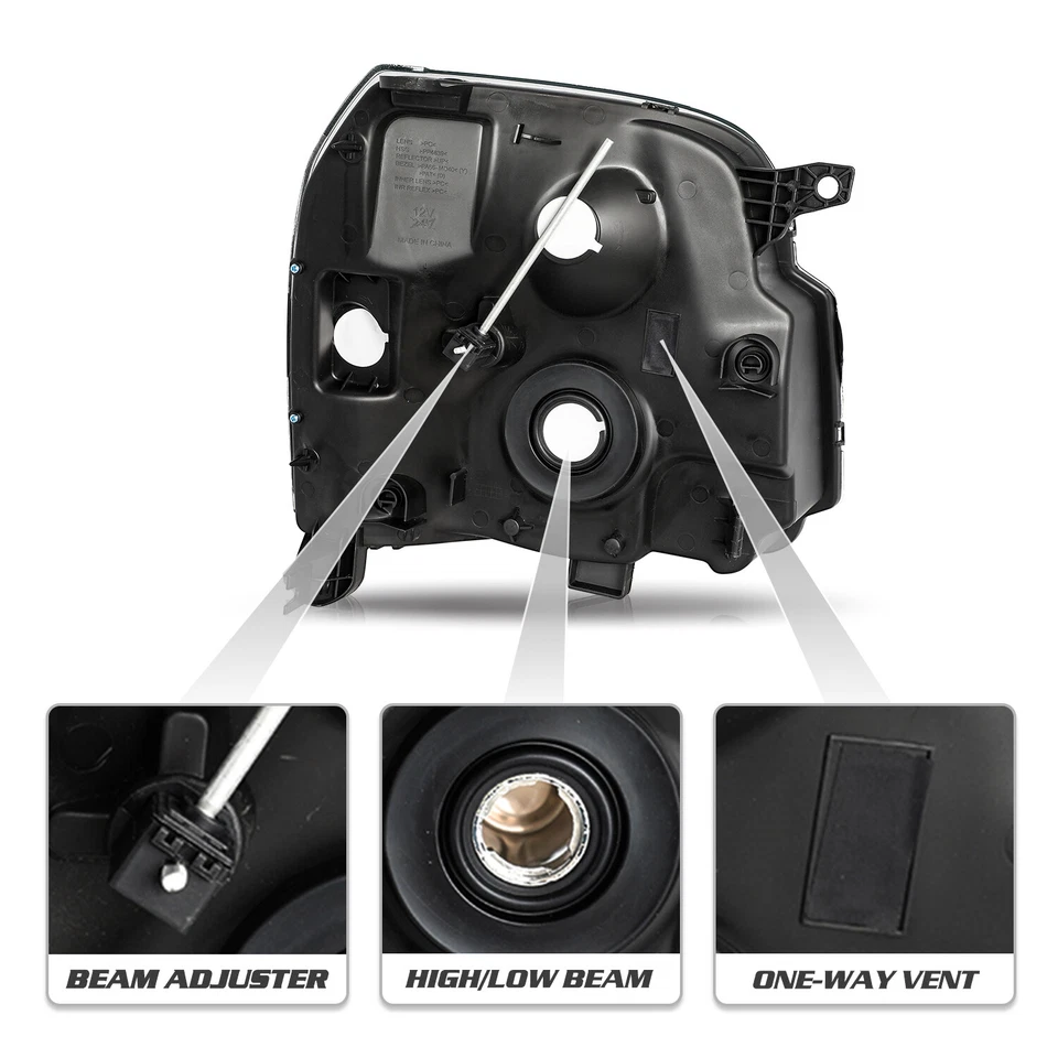 For 2007-2014 GMC Yukon XL 1500 2500 Denali Factory Headlights Assembly LH+RH - Image 4 of 4