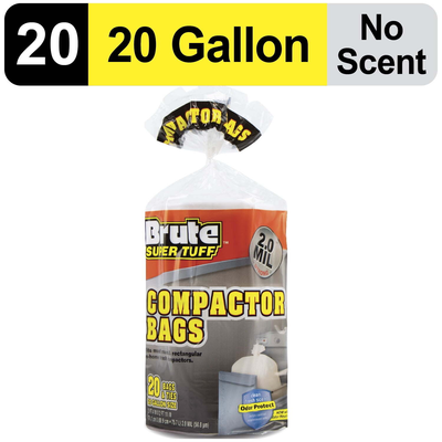 #ad 2 pack Brute Super Tuff Compactor Trash Bags 20 Gallon 20 Count $23.95
