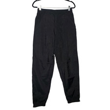 VTG 90s Nike Windbreaker Pants Women's L Black Nylon Hiking Sporty Athletic