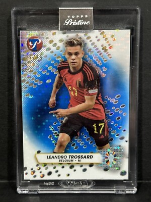 2023 Topps Pristine Road To Euro 2024 Belgium Leandro Trossard Blue /75 Encased