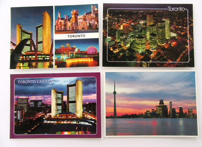 KANADA Postkarten Lot 4 x TORONTO by Night, Nacht-Foto Ontario Canada Postcards