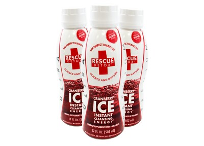 Rescue Detox Drink Cranberry Flavor Instant Cleansing Energy  17 fl oz (3 packs)