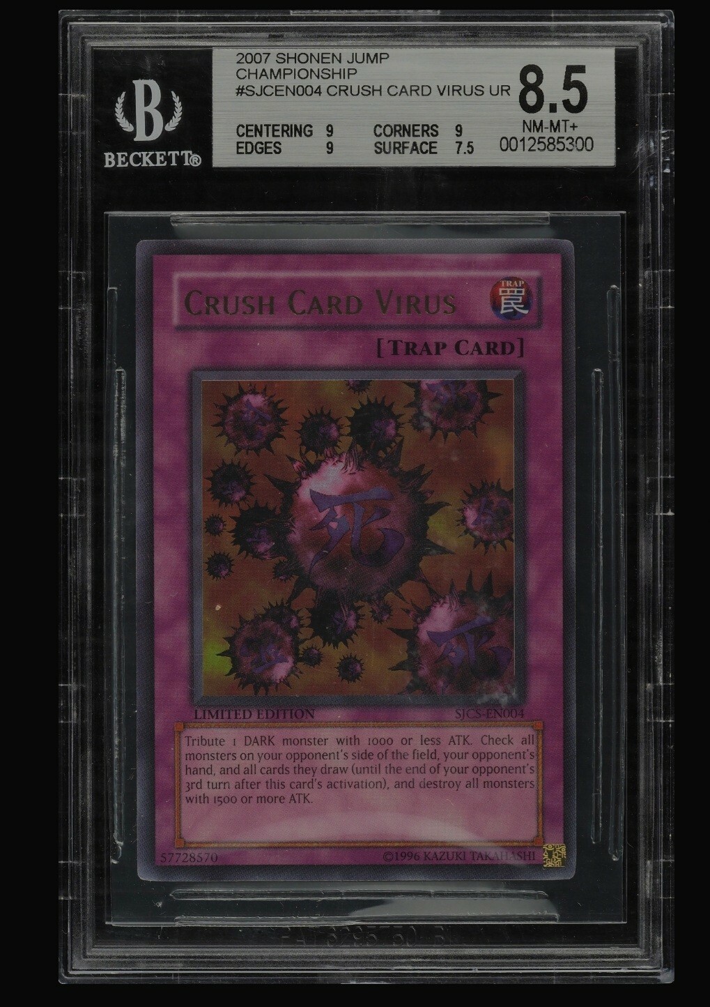 YuGiOh! Shonen Jump Championships Crush Card Virus SJCSEN004 BGS 8