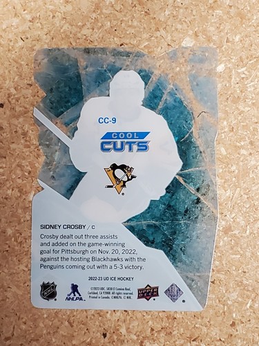 Sidney Crosby 2022-23 Upper Deck Ice Cool Cuts #CC-9 Penguins - Picture 2 of 2