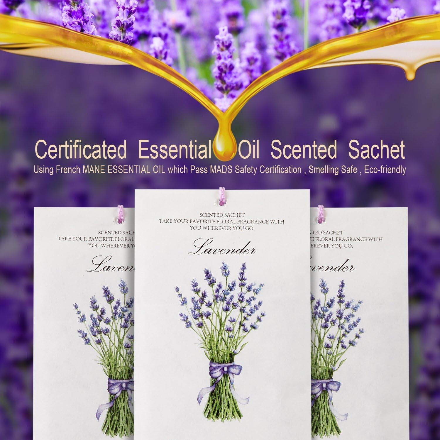 Long-Lasting Lavender Scented Sachets - 12 Packs for Fresh Fragrance Everywhere