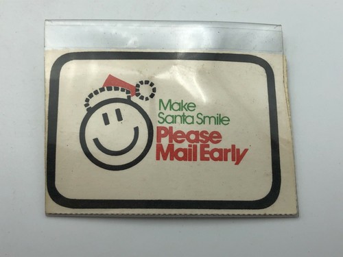 Pinback de Navidad Hacer Santa Claus Sonrisa Correo Empleado Temprano USPS Insignia De Colección