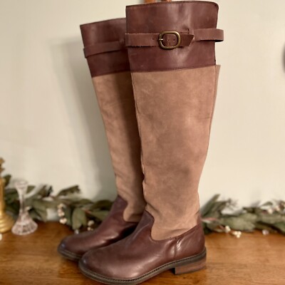 Lucky Brand Nivo Over The Knee Brown Suede Leather Riding