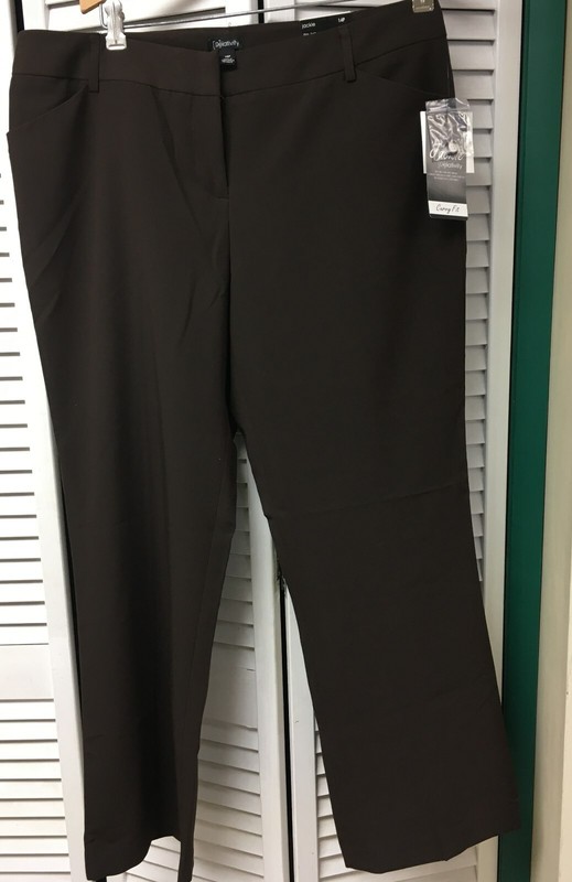 women 14P dark brown slacks, NWT $58. Relativity slacks Jackie curvy fit style