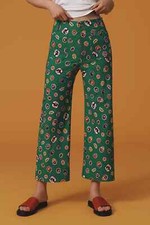 NEW Anthropologie MAEVE The Colette Cropped Wide-Leg Pants GREEN MAGIC SIZE 29