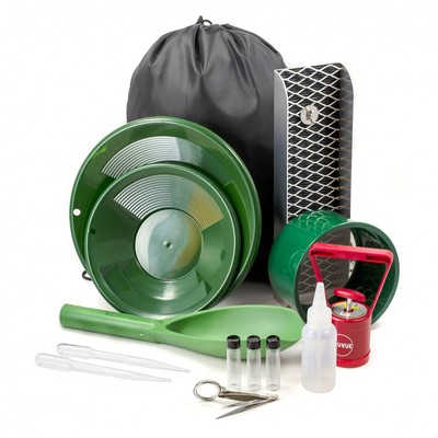 Kit De Chercheur D'or Léger ASR Outdoor - 14 Pièces Avec Batée Panoramique Et Mini écluse En Métal