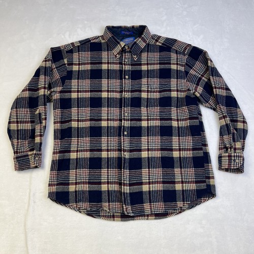 Pendleton Men's Pure Virgin Wool Plaid Shacket Shirt XL Lined Collar USA Made