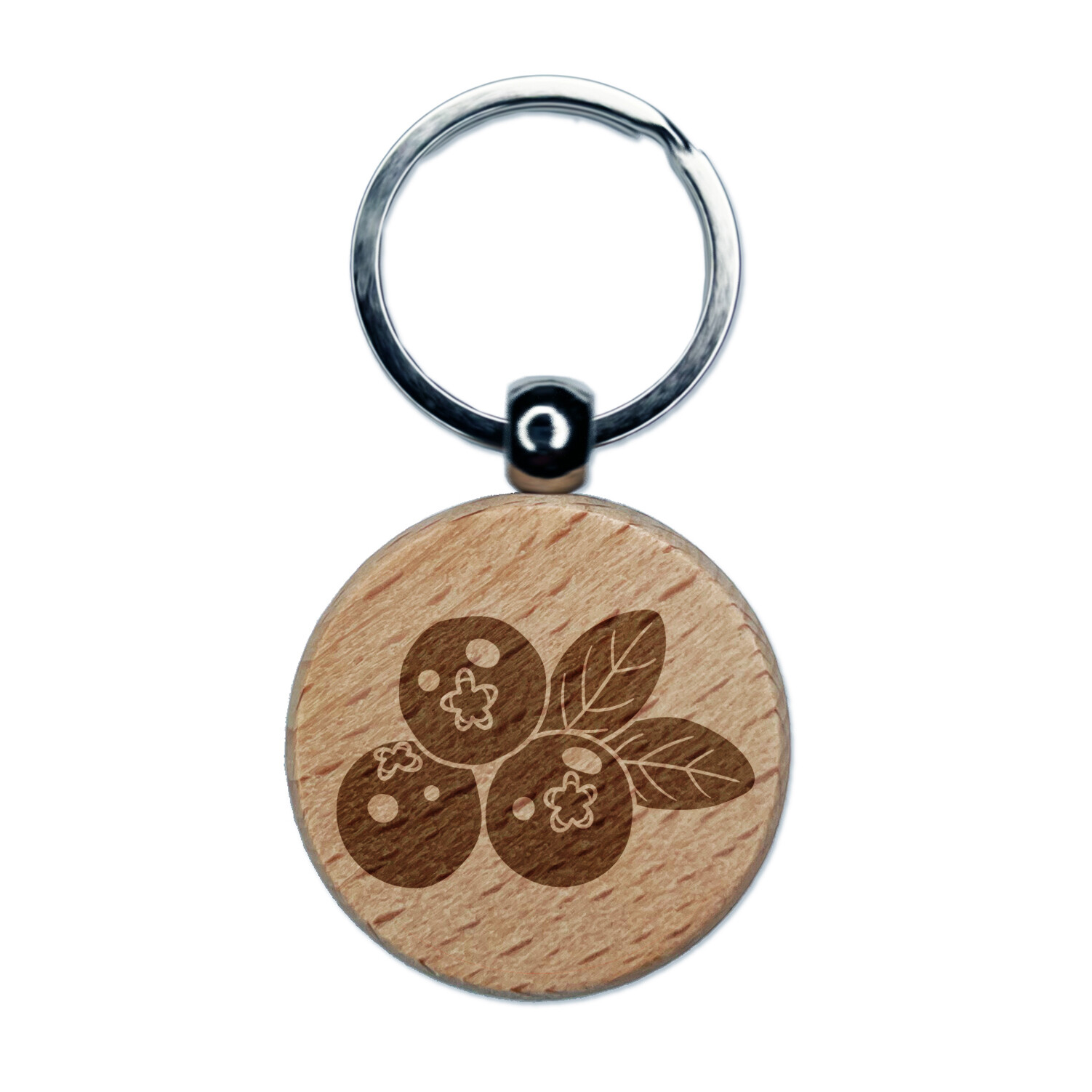 Cranberry Cranberries Trio Engraved Wood Round Keychain Tag Charm