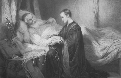 CHRISTOPHER COLUMBUS Explorer Last Moments on Death Bed - 1865