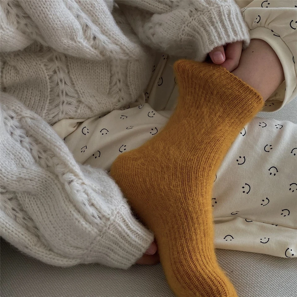 5 pares de calcetines gruesos de lana para mujer suaves cálidos Fanshion informales invierno 5-9 Foto 4 de 4