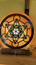 LAMPADA DI SALE ROSA DELL'  HIMALAYA  "CUBO DI METATRON' "