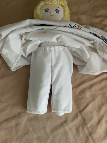 Bestickter Kissenbezug Puppe weiß Hochzeit hausgemachte Puppe Amish Stil - Bild 5 von 8