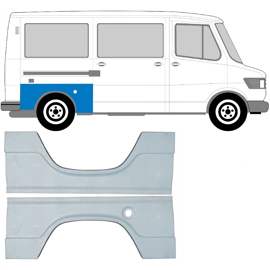MERCEDES T1 207-410 1977-1996 REAR WHEEL ARCH REAR WING REPAIR PANEL / PAIR