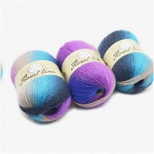RainbowCrafts 400M Multicolored Gradient Wool Yarn: Soft DIY Crocheting & Knitti