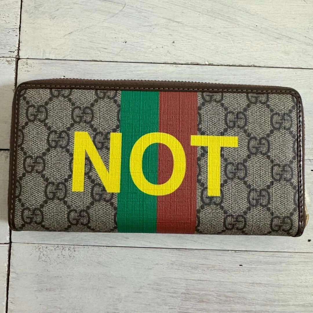 Portefeuille long à fermeture éclair ronde GUCCI GG Supreme 3,9*7,4*0,9 pouces