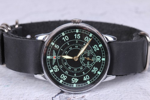 Mens Wrist watch, Pobeda Pilot Watch USSR, Military watch,Vintage Soviet watch - Picture 4 of 12