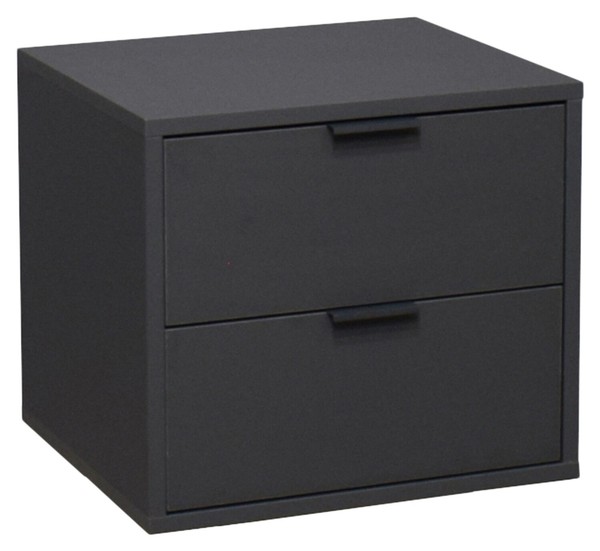 Nachttisch Nachtkommode Betttisch Beistelltisch Anthrazit 2 Schubladen-image