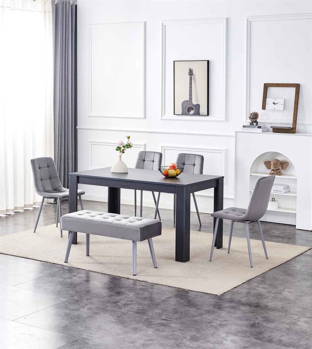 Grey Dining Table Chairs Bench Dining Table And Chairs With Bench