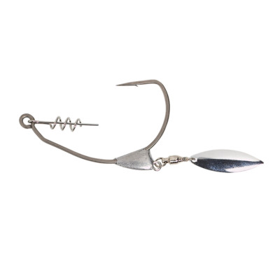 Savage Gear Weedless EWG Hook Wide Gape Offset Haken mit Spirale u. Spinnerblatt